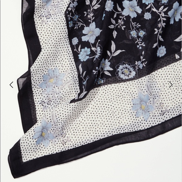 NWT LOFT Border Floral Square Scarf - Picture 2 of 2